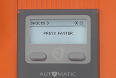 Powerheart G5 AED with ICPR. Press Faster.